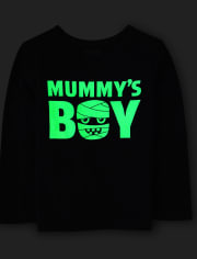 Baby And Toddler Boys Glow Mummy's Boy Graphic Tee