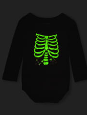 Unisex Baby Matching Family Glow Candy Skeleton Graphic Bodysuit