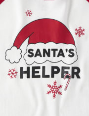 Kids Matching Family Santa's Helper Snug Fit Cotton And Fleece Pajamas