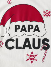 Mens Matching Family Papa Claus Cotton And Fleece Pajamas