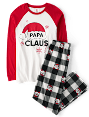 Mens Matching Family Papa Claus Cotton And Fleece Pajamas