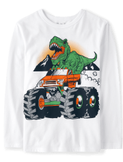 Camiseta con estampado Dino Monster Truck para niños