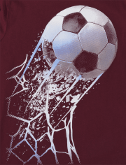 Camiseta con estampado de balón de fútbol para niño
