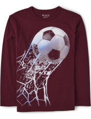 Camiseta con estampado de balón de fútbol para niño