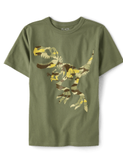 Boys Camo Dino Graphic Tee