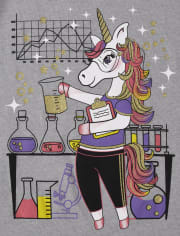 Girls Unicorn Scientist Graphic Tee