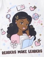 Camiseta con estampado de lector para niñas
