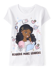 Camiseta con estampado de lector para niñas