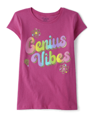 T-shirt graphique Genius Vibes pour fille