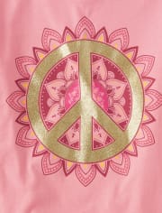 Girls Peace Sign Graphic Tee