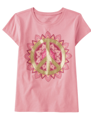 Girls Peace Sign Graphic Tee