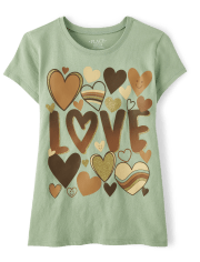 Girls Love Hearts Graphic Tee