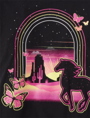 Camiseta con estampado de caballo para niñas