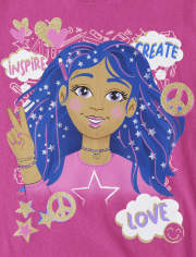 Camiseta con estampado de niña