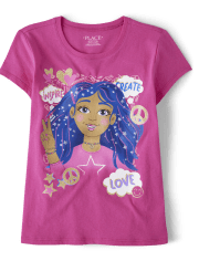 Camiseta con estampado de niña