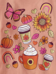 Girls Harvest Doodle Graphic Tee