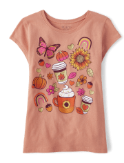 Girls Harvest Doodle Graphic Tee