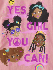 Girls Yes You Can Graphic Tee