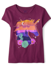 Camiseta con estampado de unicornio del desierto para niñas