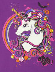 Camiseta con estampado de unicornio de Halloween para niñas
