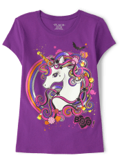 Camiseta con estampado de unicornio de Halloween para niñas