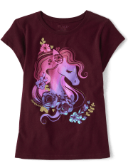 T-shirt graphique licorne pour fille