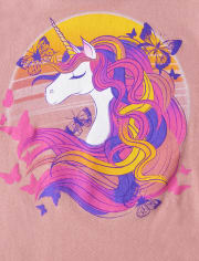 Camiseta con estampado de unicornio para niñas