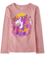 Camiseta con estampado de unicornio para niñas