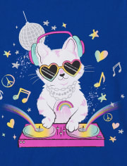 Girls Cat DJ Graphic Tee