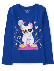 Girls Cat DJ Graphic Tee