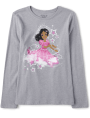 Camiseta con estampado de niña estrella