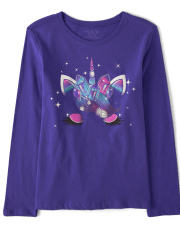 Camiseta con estampado de unicornio para niñas
