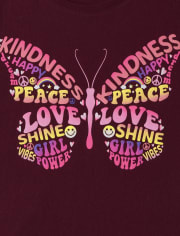 Camiseta con estampado de mariposas para niñas