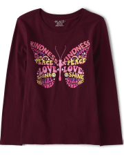 Camiseta con estampado de mariposas para niñas