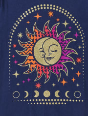 Camiseta con estampado de sol para niñas