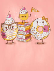 Lot de 2 t-shirts graphiques Dessert pour filles
