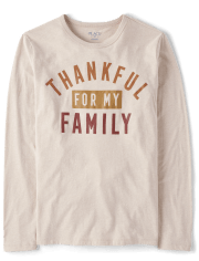 Adult Famille assortie Thankful T-shirt imprimé
