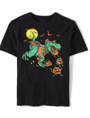 Boys Halloween Dino Graphic Tee