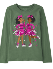 Camiseta con estampado de animadora para niñas