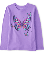 Camiseta con estampado de mariposas para niñas