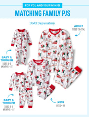 Baby And Toddler Matching Family Santa Reindeer Snug Fit Cotton Footed One Piece Pajamas