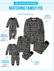 Pyjama en coton ajusté assorti pour bébé et tout-petit, motif canne à sucre et jacquard