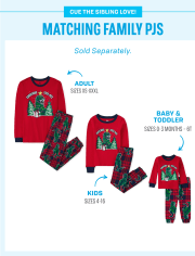 Pyjama en coton ajusté pour bébé et tout-petit, motif arbre de Noël et Rex, assorti à la famille