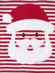 Unisex Kids Striped Santa Snug Fit Cotton Pajamas