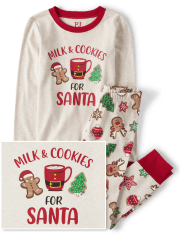 Kids Milk And Cookies For Santa Snug Fit Cotton Pajamas