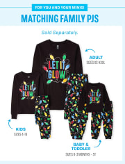 Unisex Kids Matching Family Glow Let It Glow Snug Fit Cotton Pajamas