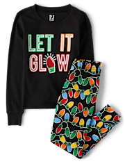 Kids Matching Family Glow Let It Glow Snug Fit Cotton Pajamas