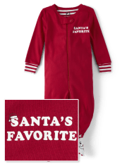 Unisex Baby And Toddler Santa's Favorite Snug Fit Cotton Footed One Piece Pajamas