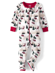 Unisex Baby And Toddler Matching Family Mountain Snug Fit Cotton Footed One Piece Pajamas