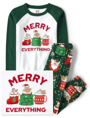 Unisex Kids Matching Family Merry Everything Snug Fit Cotton Pajamas